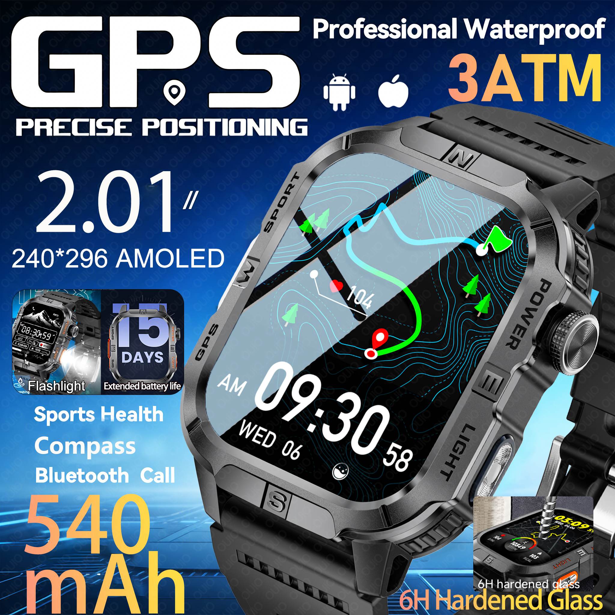 Outdoor Lighting Track - 2026 Nieuwe Smartwatch GPS Bewegingsregistratie 6
