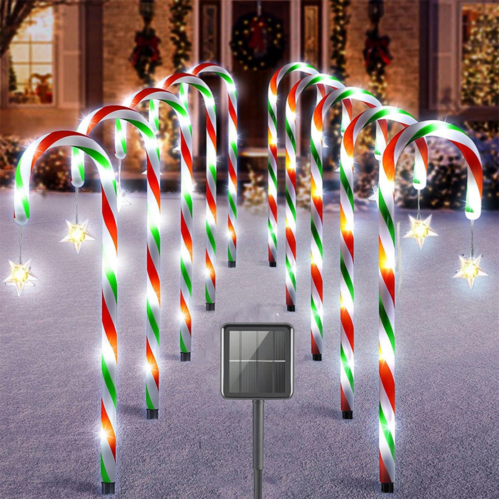 Outdoor Lighting Yard Stakes - 5/8PCS Solar Kerstster Snoepgoedverlichting 8 Modi