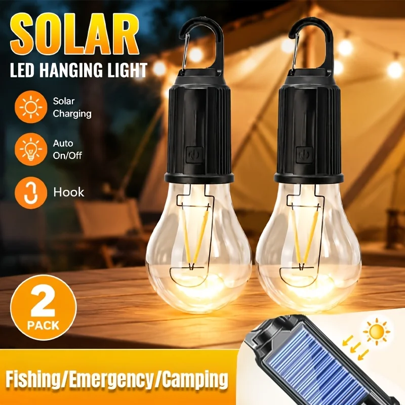 Photocell Outdoor Lighting - LED-campingverlichting op zonne-energie Type-C Oplaadbaar hangend