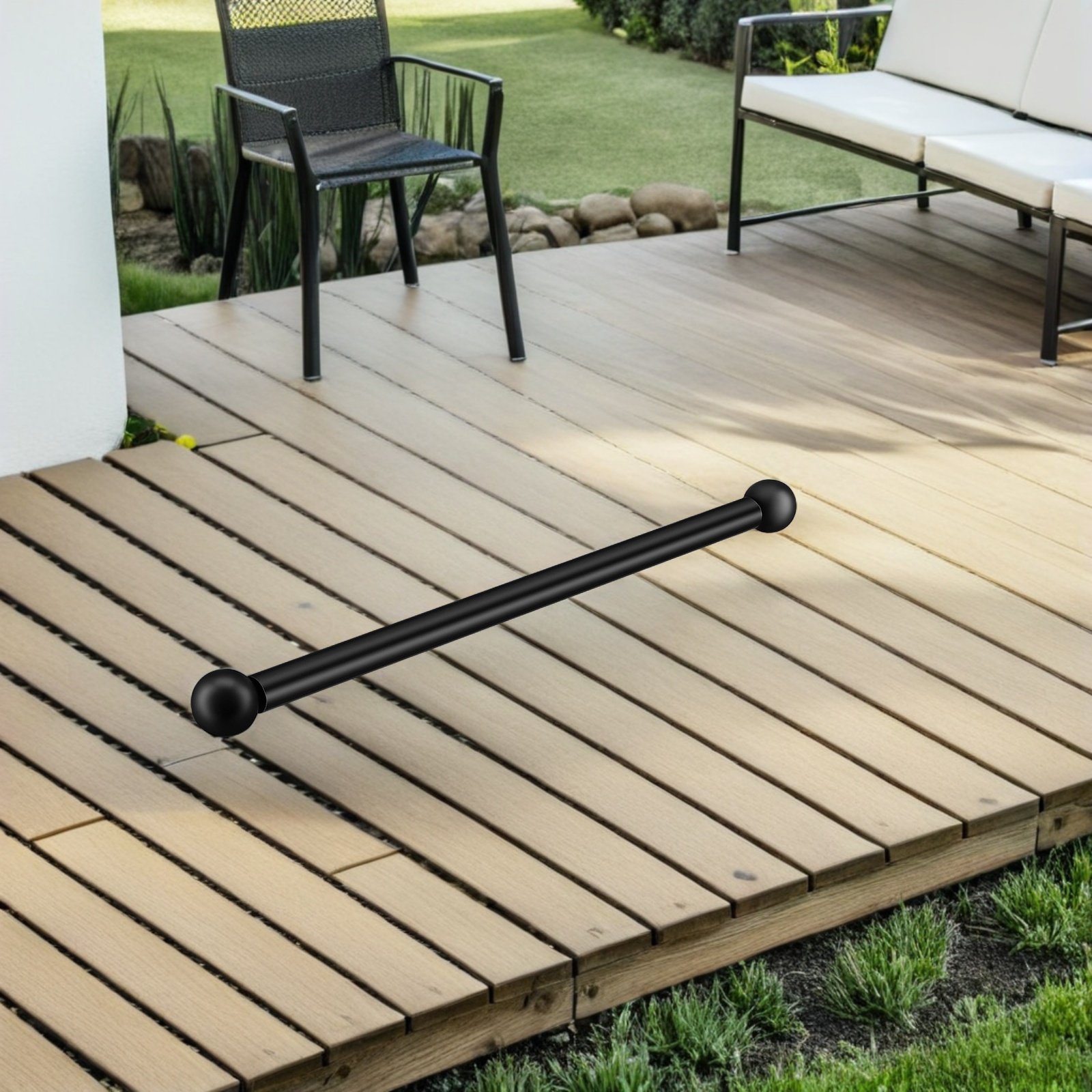Outdoor Lighting Pole - 2 stuks lantaarnpaal kruisarm zwart metaal