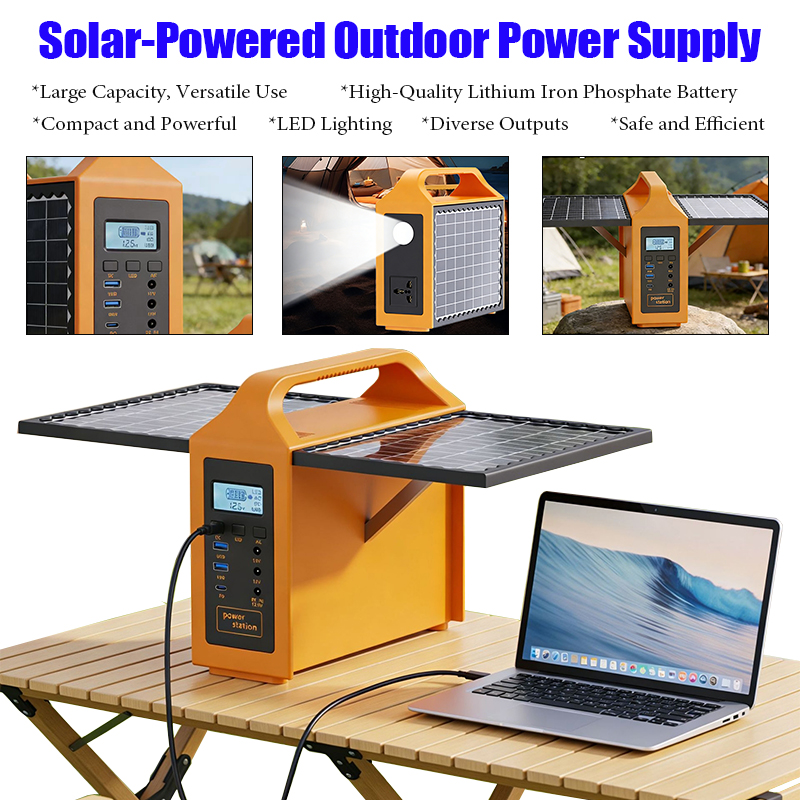 Photocell Outdoor Lighting - 150W Draagbare Zonne-energiecentrale met LED-lamp &