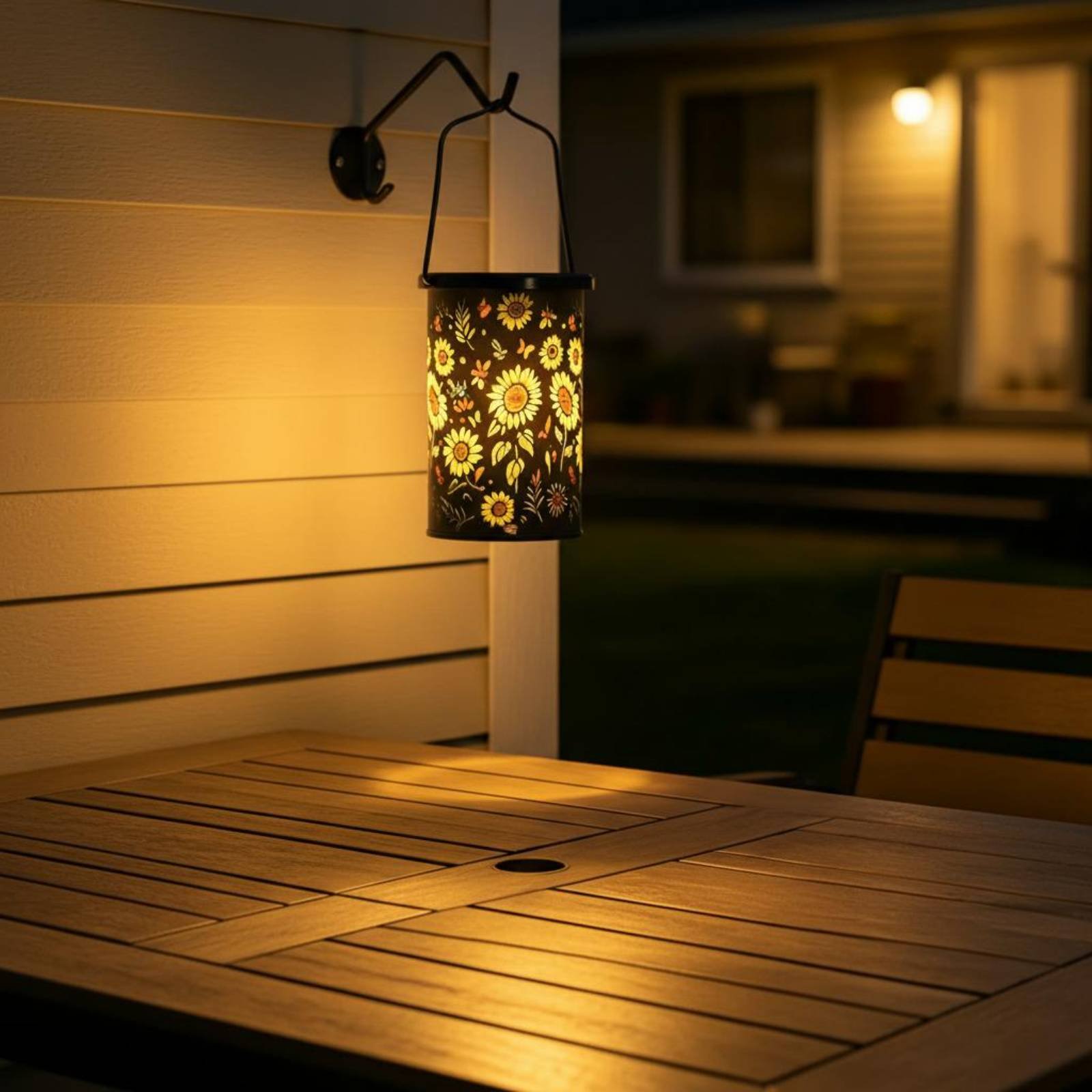 Outdoor Lighting Design - Bloemenlantaarn Vintage design hangende zonnelantaarn Geëtst