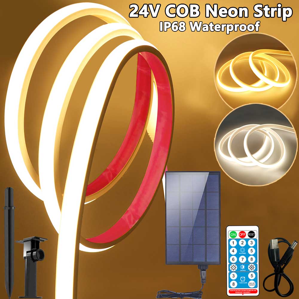 Outdoor Lighting Linear - 24V Solar COB LED-stripverlichting Waterdicht 320LEDs/M