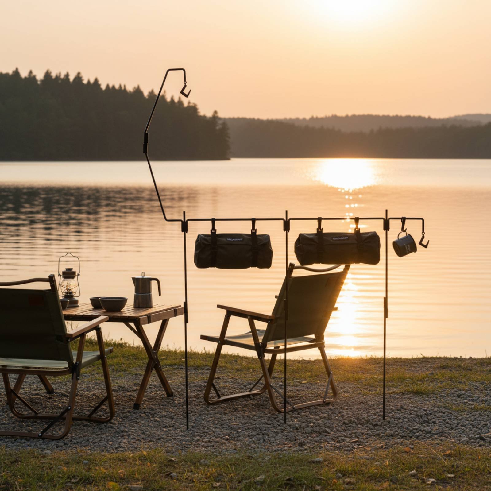 Outdoor Lighting Pole - Campinglantaarnstandaard Eenvoudig te monteren Campinglichtpaal Kampeerkeukenhangerstandaard