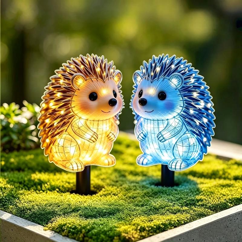 Outdoor Lighting Yard Stakes - 2D waterdichte, op zonne-energie werkende egeltjes-tuinlampen