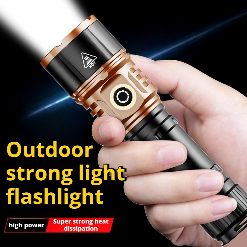Outdoor Lighting Types - Sterk licht, krachtige LED-zaklamp, Type-C oplaadbaar,