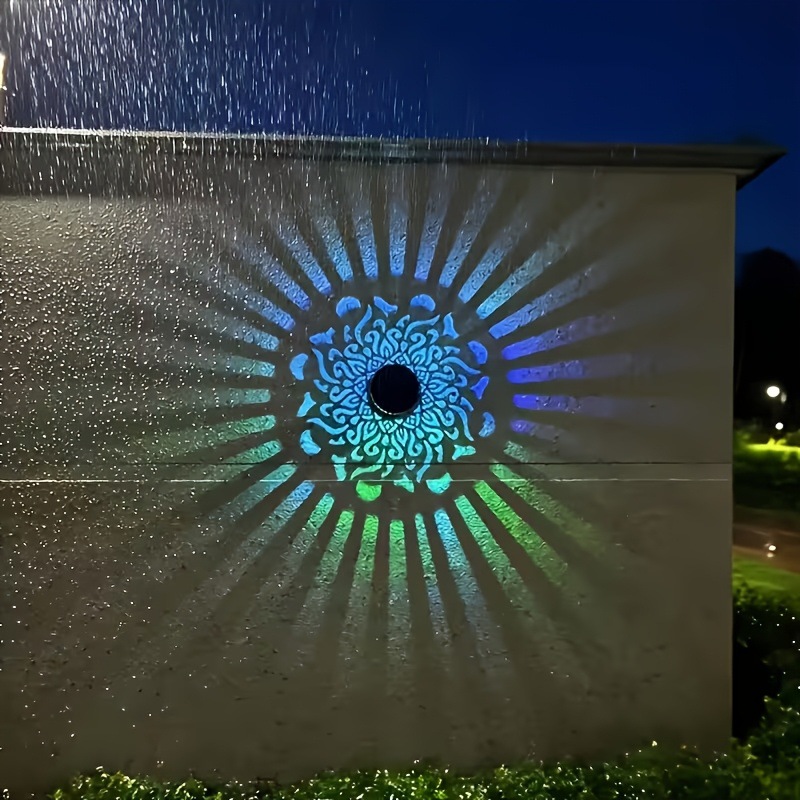 Photocell Outdoor Lighting - Solar LED-wandlamp Mandala-projectielantaarn Waterdichte buitenlamp voor