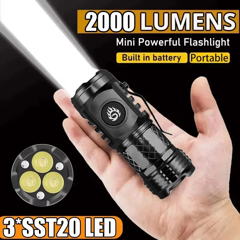 Outdoor Lighting B&Q - Hoge Sterke Tactische Zaklamp 3LED Mini