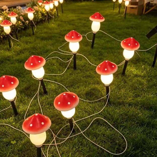 Solar Mushroom String Lights W - Outdoor Lighting Yard Stakes recensie en prijs